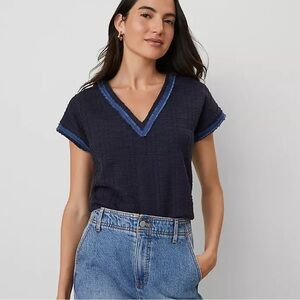 Ann Taylor Tweed Trim Dolman Top size medium